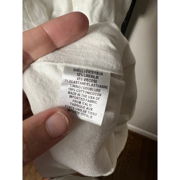 Milly Linen Blend White Dress Size 2 - Picture 4 of 10